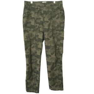 J. Crew High-Rise Jacquard Green Camo Cargo Pants 25 (Fits like 29") AJ351